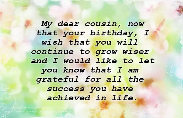 Birthday For Cousin Brother