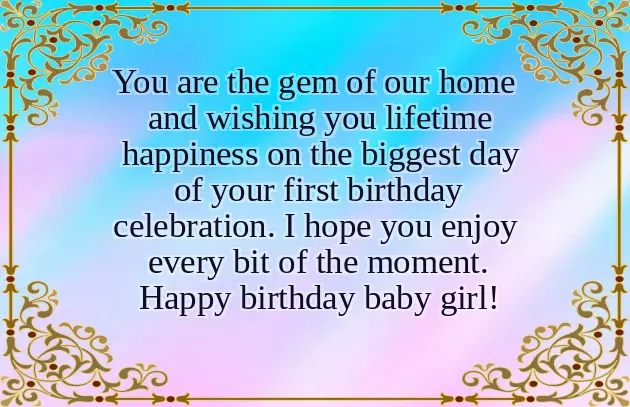 Birthday Wishes To 1 Year Baby Girl