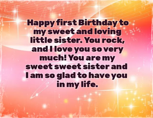 Birthday Wishes For Baby Girl Sister