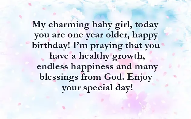 Birthday Wishes To 1 Year Baby Girl