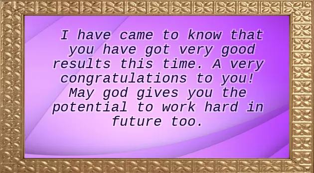 Congratulations To Teachers For Good Results