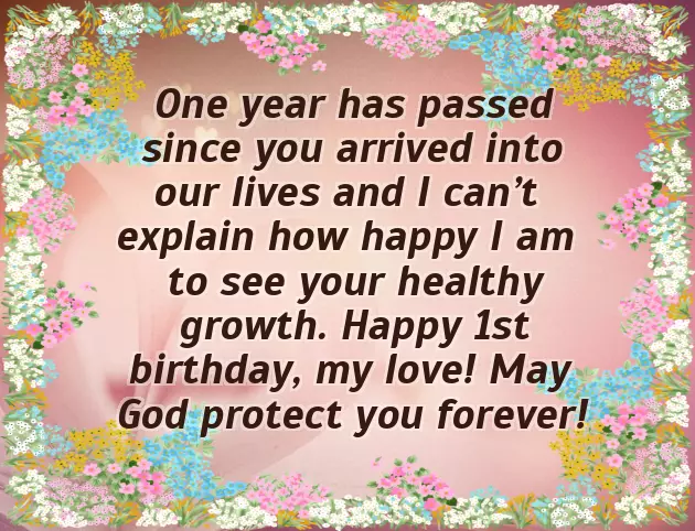 Birthday Wishes To 1 Year Baby Girl