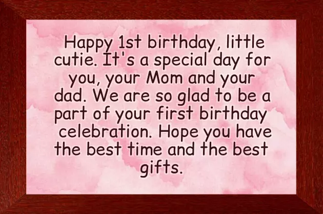 First Birthday Wishes Baby Girl