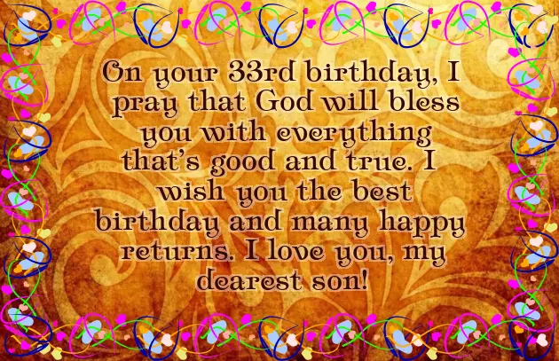 Happy 33Rd Birthday Son