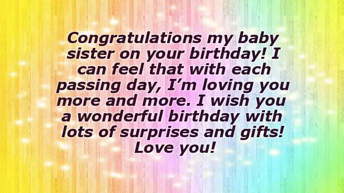 Birthday Greetings To A Younger Sister