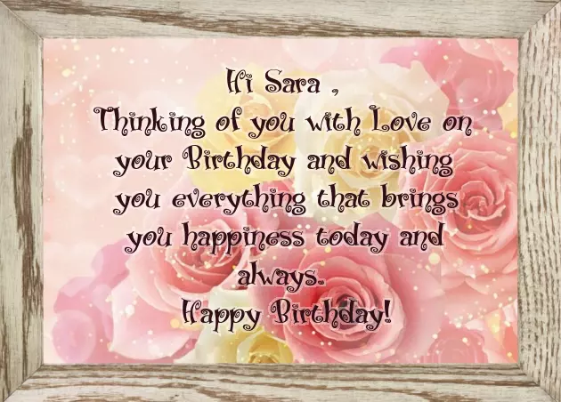 Happy Birthday Dear Sara