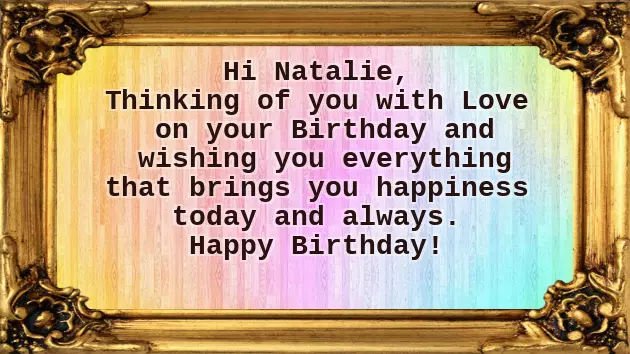 Happy Birthday Natalie