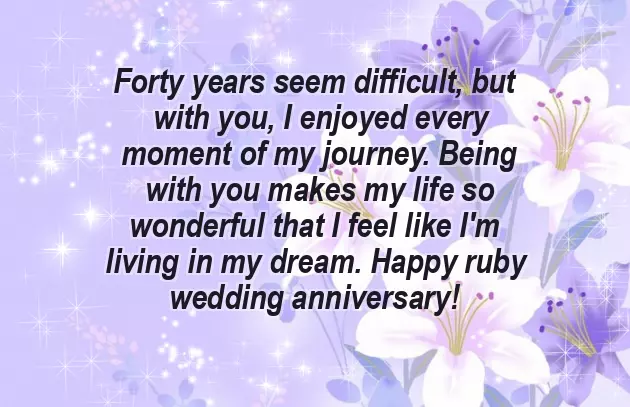 Ruby Wedding Anniversary
