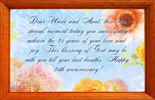 25 Year Wedding Anniversary