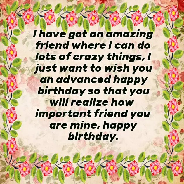 Advance Mein Happy Birthday