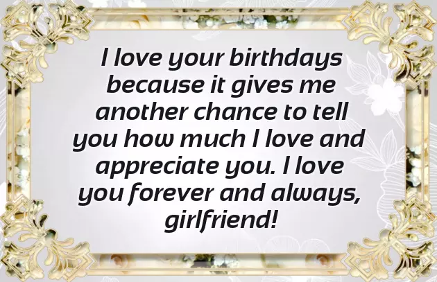 Sweet Wish Birthday For Girlfriend