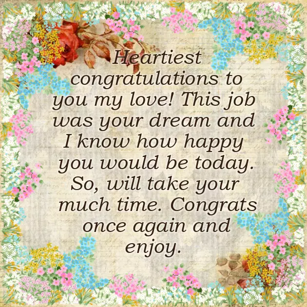 Congratulations To My Daughter On Her New Job