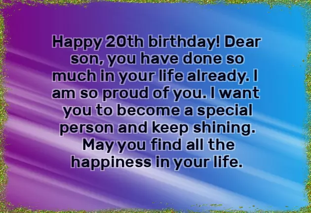 20Th Birthday Son 20Th Birthday Son
