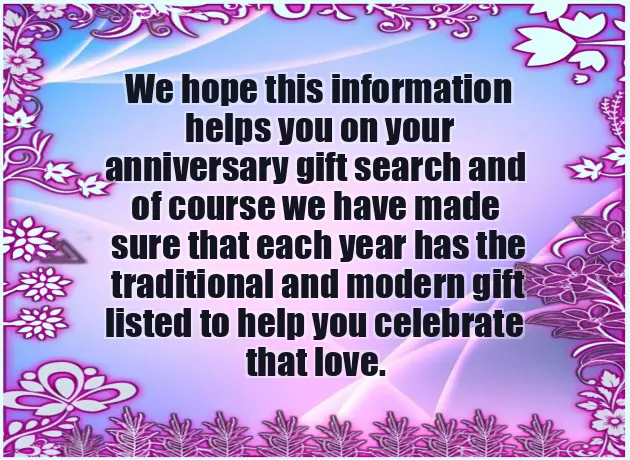 Wedding Anniversary List Wedding Anniversary List