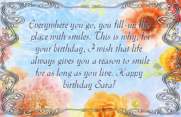 Happy Birthday Dear Sara