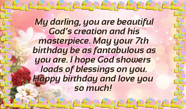 Birthday Greetings 7 Years Old Girl