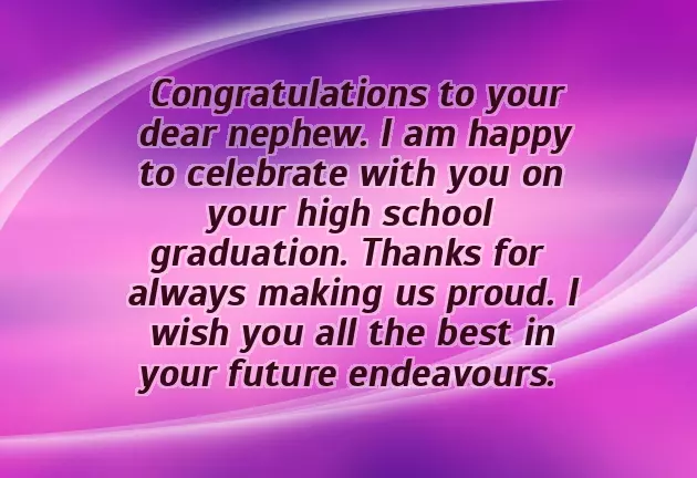 High School Graduation Wishes For Nephew