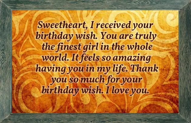 Thanking Girlfriend For Birthday Wishes Thanking Girlfriend For Birthday Wishes