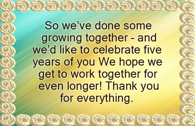 Happy 5 Year Work Anniversary