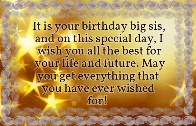 Best Big Sister Birthday Wishes