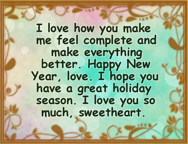 New Year Greetings To Boyfriend