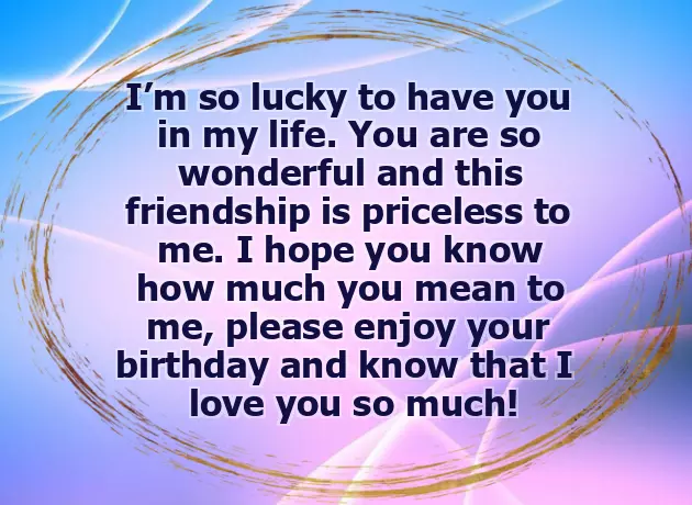 Birthday Greetings For Best Friend Female