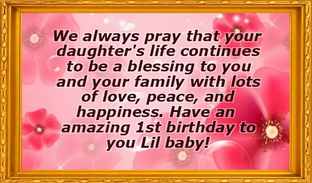 First Birthday Wish For Baby Girl