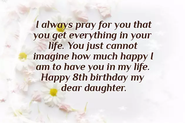 Happy 8Th Birthday To My Daughter