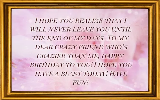 Happy Birthday Wishes To Crazy Friend
