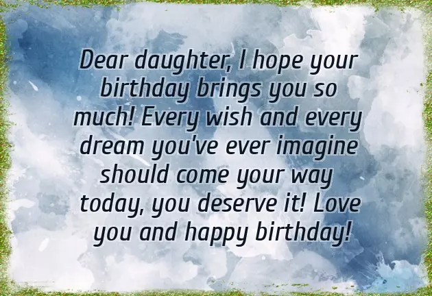 Happy Birthday To My Best Daughter