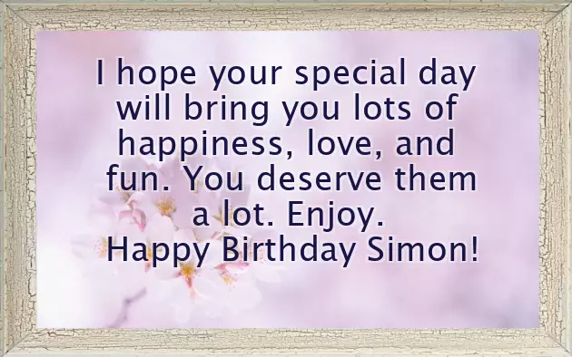 Happy Birthday To Simon Happy Birthday To Simon