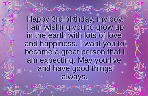 Happy 3Rd Birthday Boy Wishes