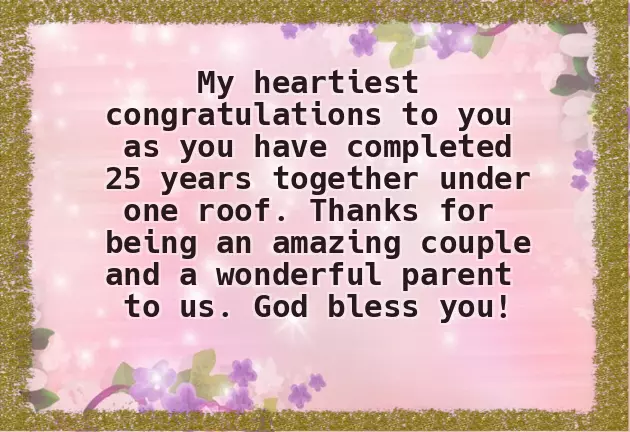 Silver Jubilee Greetings