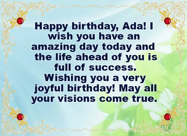 Ada Happy Birthday