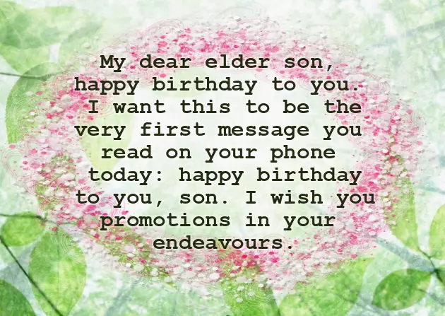 Birthday Greetings To My Eldest Son