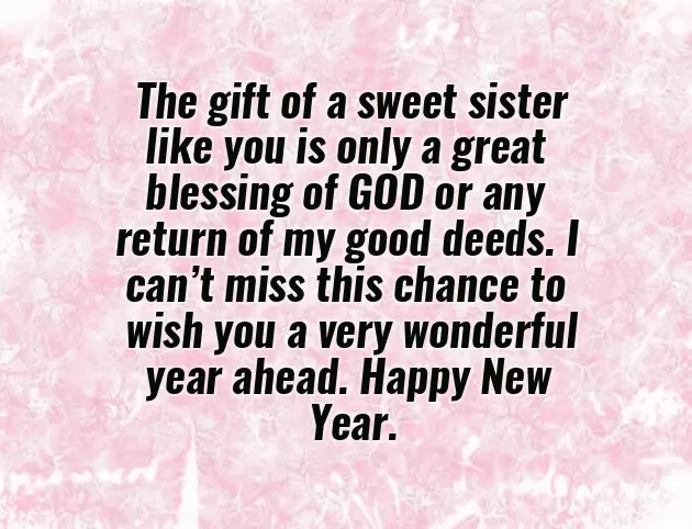 New Year Message To Sister