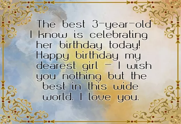 Happy Birthday Wish For 3 Year Old Boy
