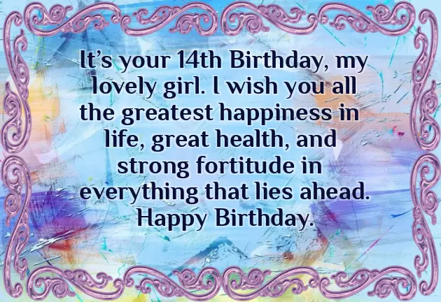 Happy 14Th Birthday Daughter Happy 14Th Birthday Daughter