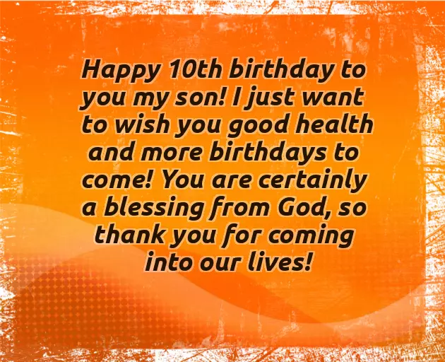 Birthday Greetings For 10 Year Old Boy