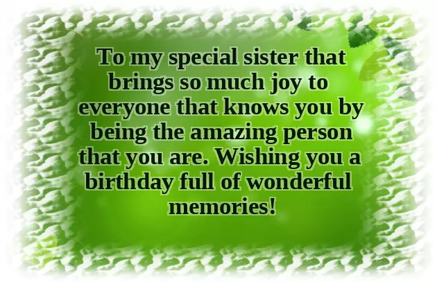 Birthday Thoughts For Sister