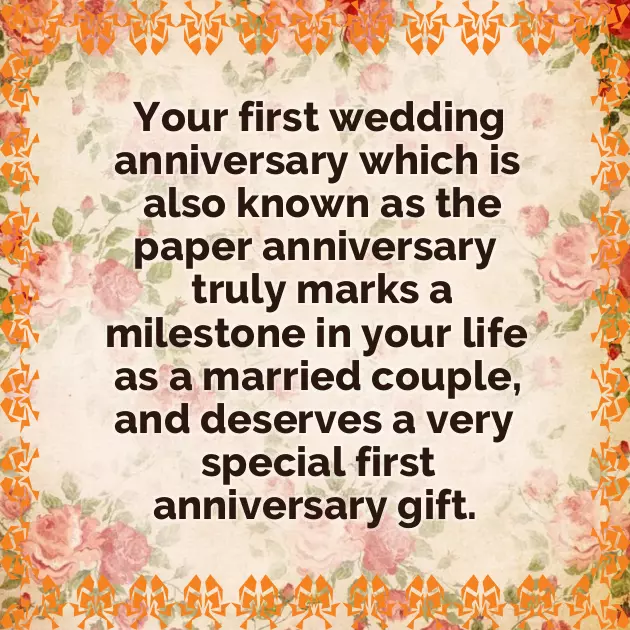 First Year Wedding Anniversary Gift First Year Wedding Anniversary Gift