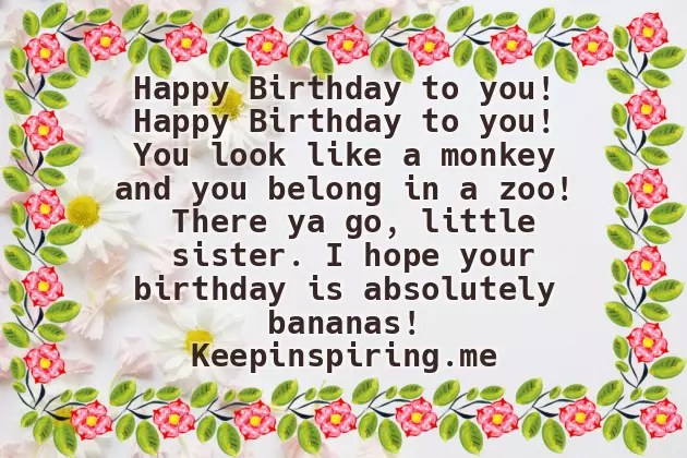 Sarcastic Birthday Wish For Sister Sarcastic Birthday Wish For Sister