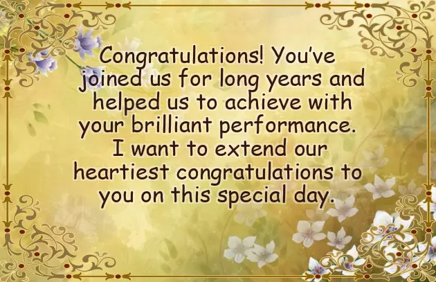 Long Service Award Congratulations Message Long Service Award Congratulations Message