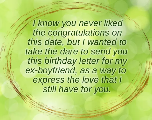 Happy Birthday Letter To My Ex Boyfriend